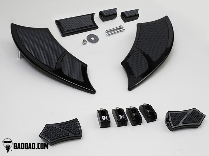 Bad Dad Floorboard Kit 992 Black Harley | rotationwheels.com