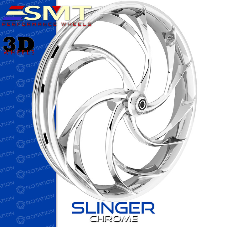 SMT Machining Slinger 3D Chrome Custom Motorcycle Wheel Package
