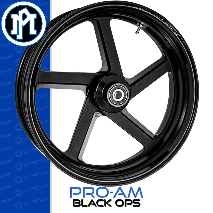 Performance Machine PM Pro-Am Black Ops Custom Motorcycle Wheel ...