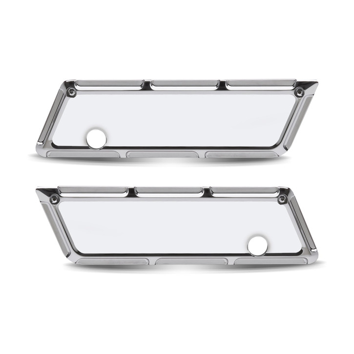 Arlen Ness Beveled Saddlebag Latch Cover Chrome Harley