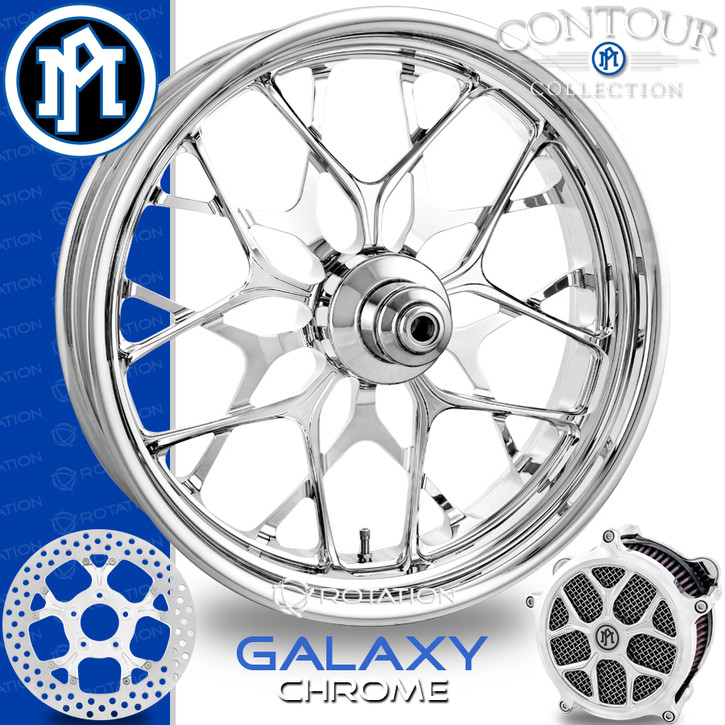 Performance Machine PM Galaxy Chrome Custom Motorcycle Wheel ...