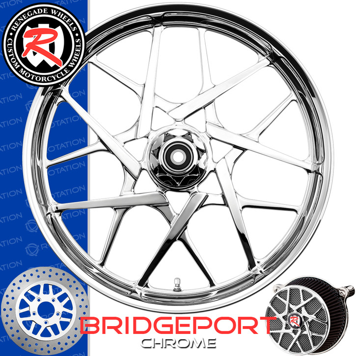 Renegade Wheels Bridgeport Chrome Custom Motorcycle Wheel