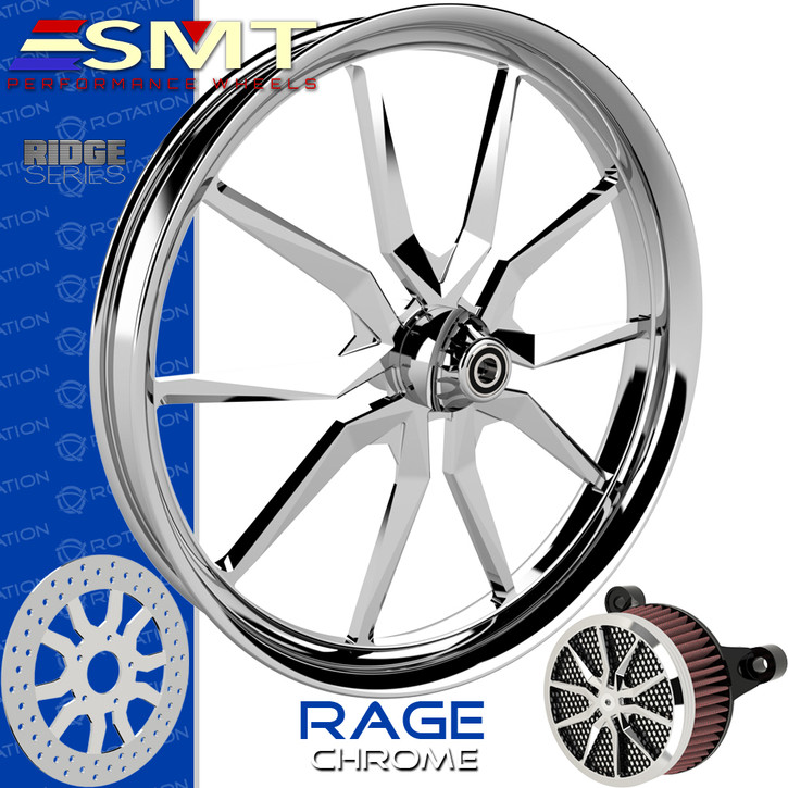SMT Machining Rage Chrome Custom Motorcycle Wheel Package ...