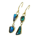GLOW RIVER 14KT YELLOW GOLD AUSTRALIAN OPAL DROP EARRINGS