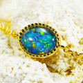 ENCHANTED SPARKLE 18KT YELLOW GOLD PLATED AUSTRALIAN OPAL BRACELET