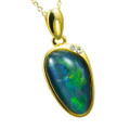 JEWEL REALM 18KT YELLOW GOLD PLATED AUSTRALIAN OPAL JEWELLERY SET