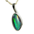 LUCKY CLOVER STERLING SILVER AUSTRALIAN OPAL NECKLACE