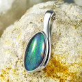 LUCKY CLOVER STERLING SILVER AUSTRALIAN OPAL NECKLACE