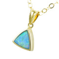 * BLUE LOTUS 14KT GOLD AUSTRALIAN OPAL NECKLACE