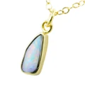 * MUSHROOM MIRROR 14KT GOLD AUSTRALIAN OPAL NECKLACE