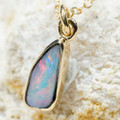 * MUSHROOM MIRROR 14KT GOLD AUSTRALIAN OPAL NECKLACE