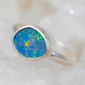 * 1 LUXOR STERLING SILVER AUSTRALIAN OPAL RING
