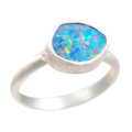 * 1 LUXOR STERLING SILVER AUSTRALIAN OPAL RING