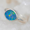 * 1 LUXOR STERLING SILVER AUSTRALIAN OPAL RING