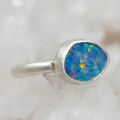 * 1 LUXOR STERLING SILVER AUSTRALIAN OPAL RING