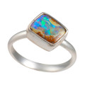 JULIA GEM STERLING SILVER AUSTRALIAN BOULDER OPAL RING