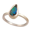 VINTAGE OPAL STERLING SILVER AUSTRALIAN BOULDER OPAL RING