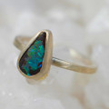 VINTAGE OPAL STERLING SILVER AUSTRALIAN BOULDER OPAL RING