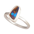 * 1 BEACH LIFESTYLE STERLING SILVER AUSTRALIAN BOULDER OPAL RING