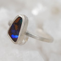 * 1 BEACH LIFESTYLE STERLING SILVER AUSTRALIAN BOULDER OPAL RING