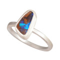 * 1 BEACH LIFESTYLE STERLING SILVER AUSTRALIAN BOULDER OPAL RING