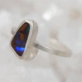 * 1 BEACH LIFESTYLE STERLING SILVER AUSTRALIAN BOULDER OPAL RING