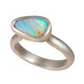 DEFRACTION STERLING SILVER AUSTRALIAN BOULDER OPAL RING