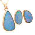 LEGACY JEWELS 18KT ROSE GOLD FILLED OPAL JEWELRY SET