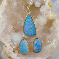 LEGACY JEWELS 18KT ROSE GOLD FILLED OPAL JEWELRY SET