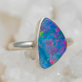 * 1 PACIFIC OPAL STERLING SILVER OPAL RING