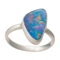 * 1 PACIFIC OPAL STERLING SILVER OPAL RING