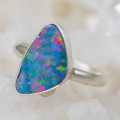 * 1 PACIFIC OPAL STERLING SILVER OPAL RING