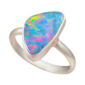 * 1 PACIFIC OPAL STERLING SILVER OPAL RING