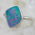 * 1 RENEWAL STERLING SILVER OPAL RING