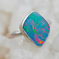 * 1 RENEWAL STERLING SILVER OPAL RING