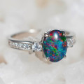 * AN OPAL OPPORTUNITY STERLING SILVER AUSTRALIAN OPAL RING