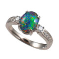 * AN OPAL OPPORTUNITY STERLING SILVER AUSTRALIAN OPAL RING