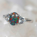 *ROUGE STERLING SILVER AUSTRALIAN OPAL RING