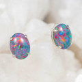 *GORGINA STERLING SILVER AUSTRALIAN OPAL EARRINGS
