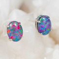 MADELYN'S BLING STERLING SILVER AUSTRALIAN OPAL EARRINGS