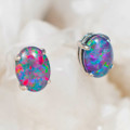 * 1 MADELYN'S BLING STERLING SILVER AUSTRALIAN OPAL EARRINGS
