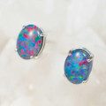 * 1 MADELYN'S BLING STERLING SILVER AUSTRALIAN OPAL EARRINGS