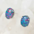 * 1 MADELYN'S BLING STERLING SILVER AUSTRALIAN OPAL EARRINGS