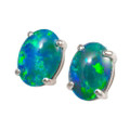 *1 JOLIE STERLING SILVER AUSTRALIAN OPAL EARRINGS