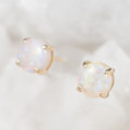 * 1 SUGAR BUN 14KT GOLD AUSTRALIAN OPAL EARRINGS*