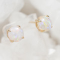 * 1 SUGAR BUN 14KT GOLD AUSTRALIAN OPAL EARRINGS*