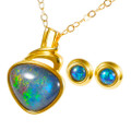 MARCELA 18KT GOLD PLATED AUSTRALIAN OPAL JEWELRY SET