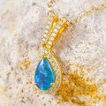 RED WINE 18KT GOLD PLATED AUSTRALIAN OPAL JEWELRY SET