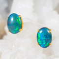 RED WINE 18KT GOLD PLATED AUSTRALIAN OPAL JEWELRY SET