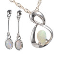 ELENA STERLING SILVER AUSTRALIAN SOLID OPAL JEWELRY SET